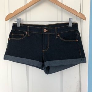 Dark blue denim shorts